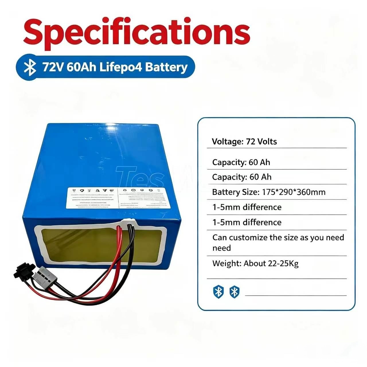 Paquete de baterías de litio 7 - 72V 60Ah Lifepo4 Battery Pack reseña y precio