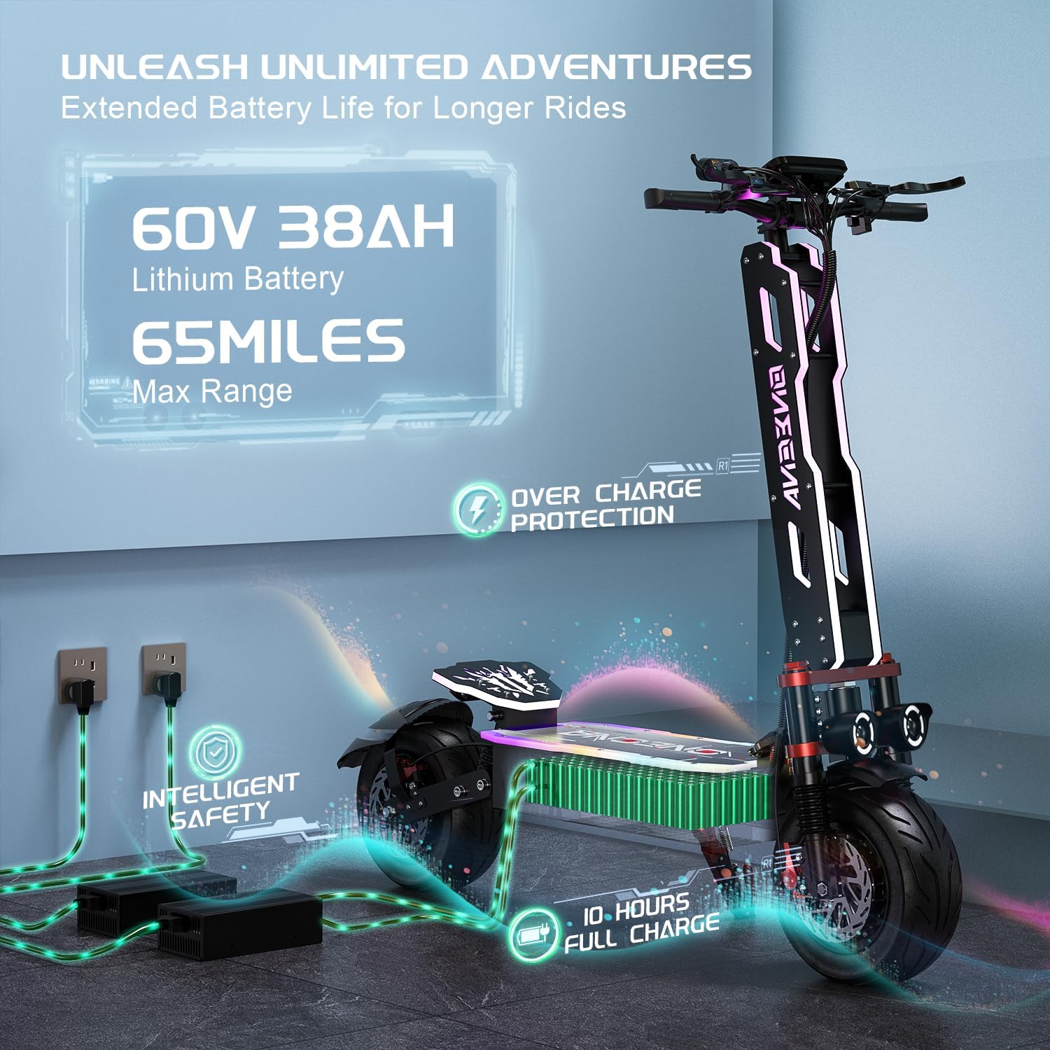 ONECNA, nuevo modelo GT9, GT8, - 60V 5600W Dual Motor Electric Scooter reseña y precio